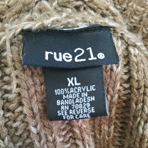 Rue21 Size XL Cardigan Sweater Womens  Brown Chunky Knit Button Front Casual - Picture 7 of 8
